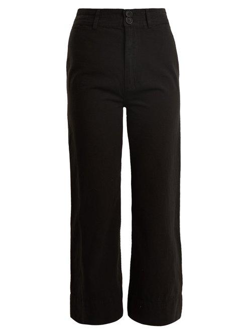 Matchesfashion.com Apiece Apart - Merida Wide Leg Cotton Trousers - Womens - Black