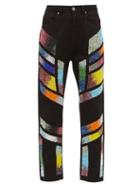 Germanier - Embellished High-rise Straight-leg Jeans - Womens - Black
