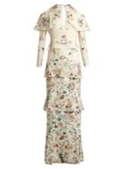 Vilshenko Annabelle Floral-print Silk Gown
