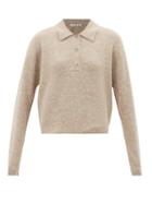 Acne Studios - Kessa Ribbed-knit Polo Top - Womens - Beige
