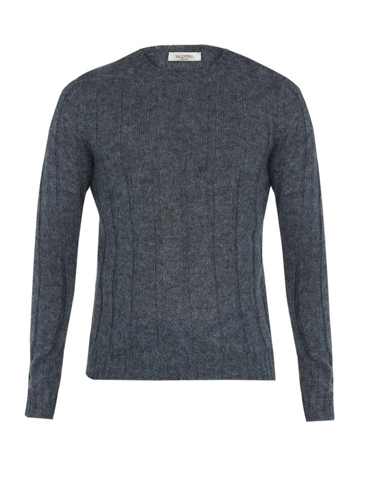 Valentino Crew-neck Mohair-blend Sweater