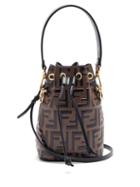 Matchesfashion.com Fendi - Mon Tresor Mini Leather Bucket Bag - Womens - Black Brown