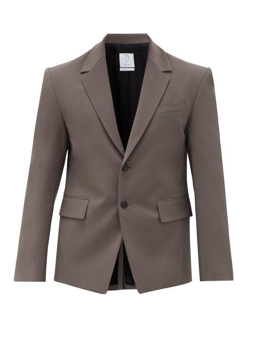Matchesfashion.com Deveaux - Canvassed-shoulder Sharksin Suit Jacket - Mens - Grey