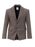 Matchesfashion.com Deveaux - Canvassed-shoulder Sharksin Suit Jacket - Mens - Grey