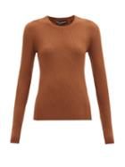 Matchesfashion.com Dolce & Gabbana - Round-neck Ribbed Virgin-wool Sweater - Womens - Brown