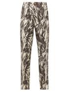 Matchesfashion.com F.r.s - For Restless Sleepers - Etere Vii Abstract-print Silk-blend Trousers - Womens - Brown Multi