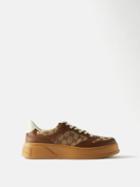 Gucci - Chunky-sole Gg-canvas And Leather Trainers - Mens - Brown