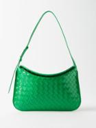 Bottega Veneta - Flap Small Intrecciato-leather Shoulder Bag - Womens - Green