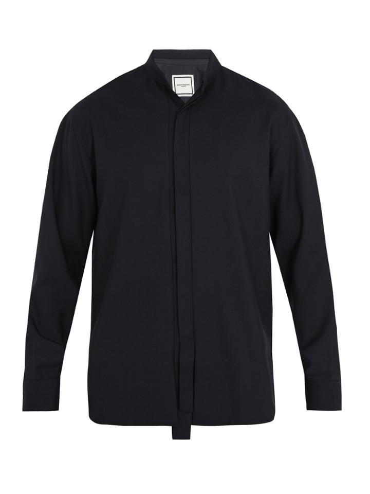 Wooyoungmi Collarless Wool-blend Shirt