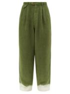 Nick Fouquet - Uggero Tie-dye Straight-leg Trousers - Mens - Dark Green