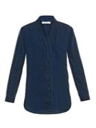 Mih Jeans Shawl-neck Denim Shirt