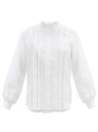 Matchesfashion.com Officine Gnrale - Jenny Lace-trimmed Striped Voile Shirt - Womens - White Multi