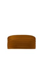 Matchesfashion.com Mara Hoffman - Abigail Bandeau Pliss Bikini Top - Womens - Dark Green