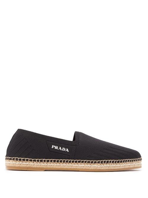 Matchesfashion.com Prada - Logo Print Canvas Espadrilles - Mens - Black