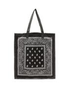 Matchesfashion.com Arizona Love - Bandana Leather-trimmed Cotton Tote Bag - Womens - Black