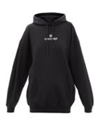 Matchesfashion.com Balenciaga - Logo-embroidered Cotton-jersey Hooded Sweatshirt - Womens - Black