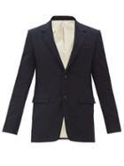 Matchesfashion.com Aldo Maria Camillo - Single-breasted Cotton-moleskin Jacket - Mens - Dark Blue