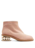 Nicholas Kirkwood Casati Pearl-heeled Calf-hair Ankle Boots