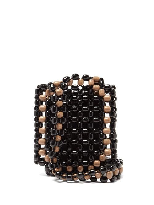 Matchesfashion.com Lemaire - Bi-colour Wooden-bead Shoulder Bag - Womens - Black Tan