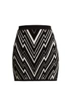 Balmain Zigzag Knit Mini Skirt