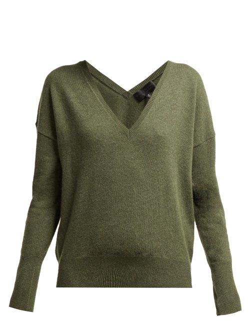 Matchesfashion.com Nili Lotan - Kylan V Neck Cashmere Sweater - Womens - Khaki