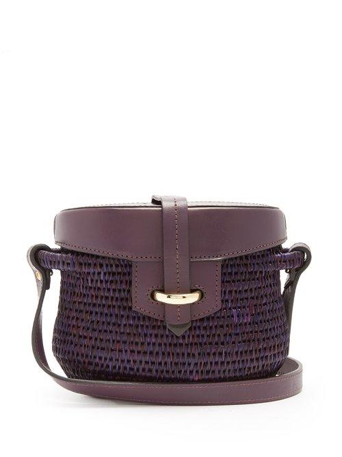 Matchesfashion.com Khokho - Jabu Leather Trimmed Mini Basket Bag - Womens - Burgundy