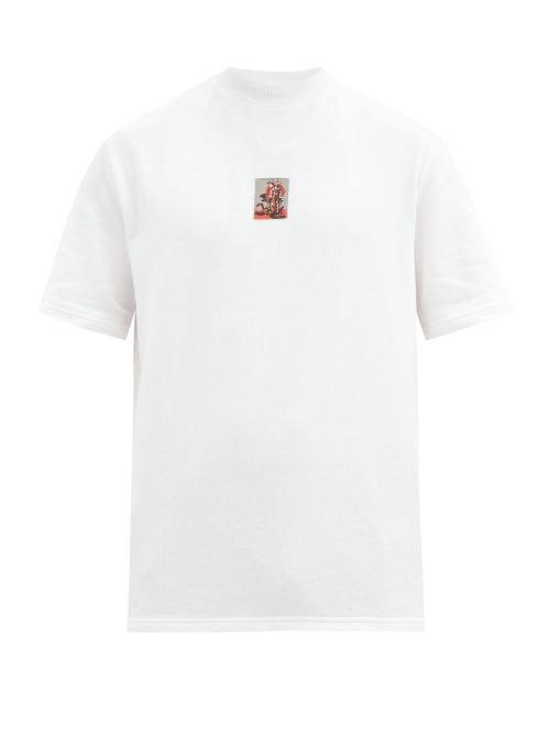Matchesfashion.com Boramy Viguier - Tarot-patch Cotton-jersey T-shirt - Mens - White