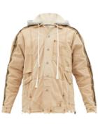 Matchesfashion.com Greg Lauren - Distressed Canvas Hooded Work Jacket - Mens - Brown