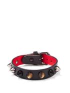 Christian Louboutin - Loubilink Spike Leather Bracelet - Mens - Black