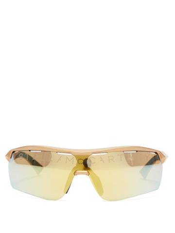 Matchesfashion.com Stella Mccartney - Turbo Reflective Lens Sunglasses - Womens - Gold