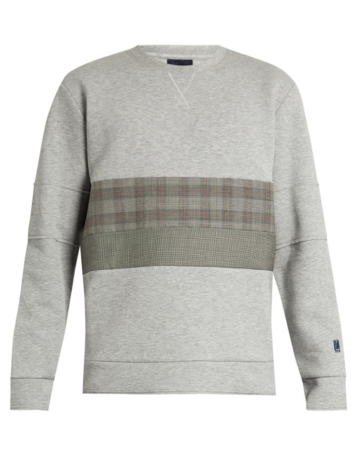 Lanvin Checked-panel Technical-jersey Sweatshirt