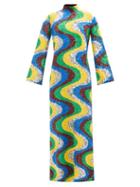 Ashish - Rainbow-striped Sequinned Maxi Dress - Womens - Multi