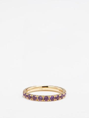 Sydney Evan - Amethyst & 14kt Gold Eternity Ring - Womens - Purple Multi