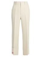 Gucci Embroidered-detail Wide-leg Wool-blend Trousers