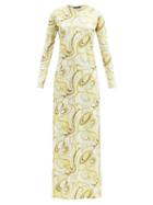 Matchesfashion.com Raf Simons - Swirl-print Jersey Maxi Dress - Womens - Yellow