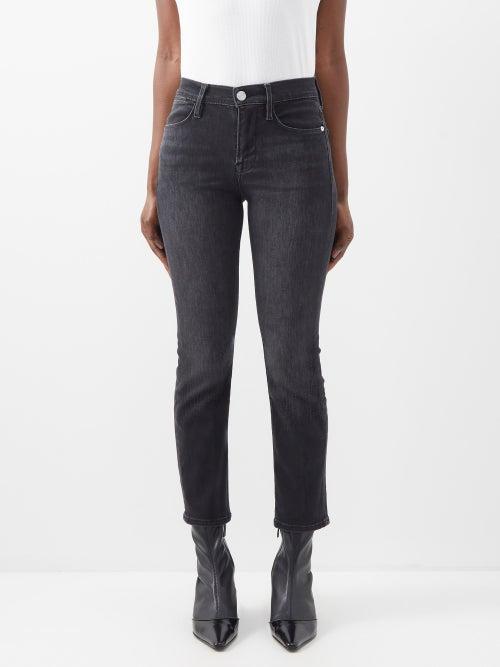 Frame - Le High Straight-leg Jeans - Womens - Dark Grey