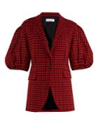 Sonia Rykiel Gingham Puffed-shoulder Wool Jacket