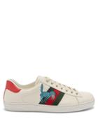 Gucci - Ace Creature-patch Leather Trainers - Mens - White Multi