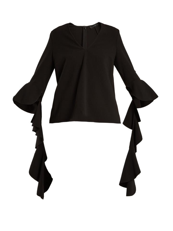 Ellery Ace V-neck Deconstructed-sleeved Crepe Top