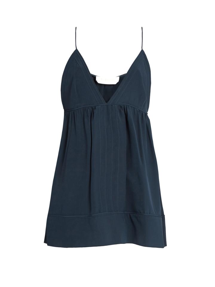 Chloé V-neck Silk Crepe De Chine Top