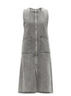 Matchesfashion.com Kuro - Zipped Washed-denim Midi Dress - Womens - Grey