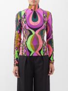 Pucci - Rhombi-print Stretch-jersey Top - Womens - Multi