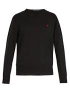Matchesfashion.com Polo Ralph Lauren - Logo Embroidered Cotton Blend Sweatshirt - Mens - Black