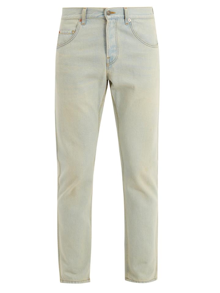 Gucci Logo-print Mid-rise Slim-leg Jeans