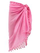 Matchesfashion.com Melissa Odabash - Tasselled Cotton-blend Voile Sarong - Womens - Pink