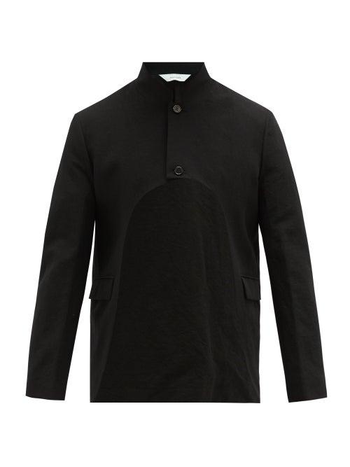 Matchesfashion.com Sasquatchfabrix - Cutaway Crinkled Wool-blend Bolero Jacket - Mens - Black