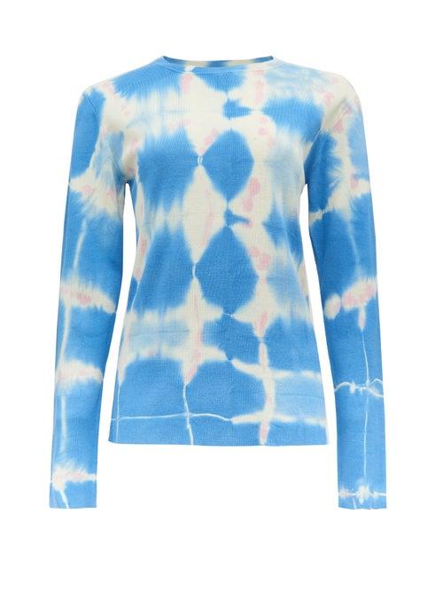 Matchesfashion.com Loewe Paula's Ibiza - Long-sleeved Tie-dye Silk Top - Womens - Multi