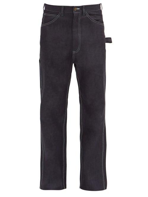 Matchesfashion.com South2 West8 - Contrast-topstitching Straight-leg Jeans - Mens - Indigo