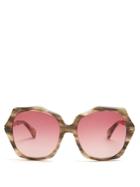 Kaleos Fossey Oversized Bamboo-effect Sunglasses