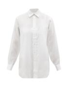 Charvet - Point-collar Linen Nightshirt - Womens - White